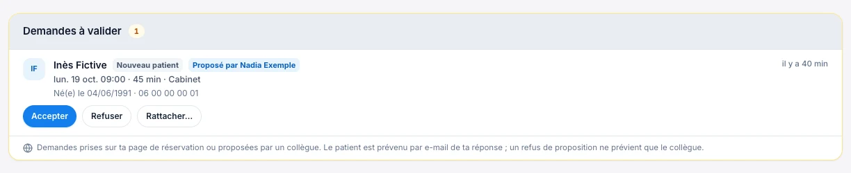 Réponds à une proposition reçue — écran ordinateur de Kadu en mode clair